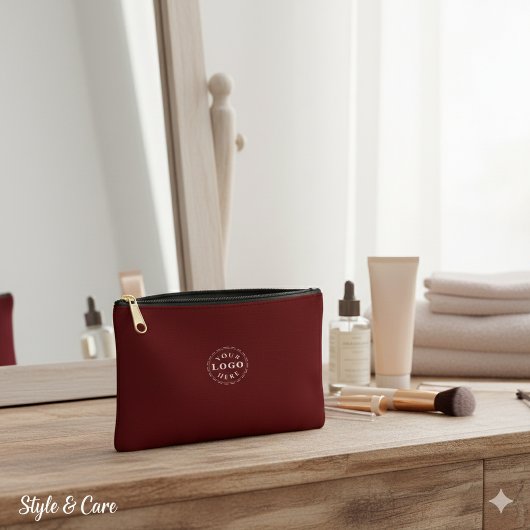 Pochette À Accessoires Promote Your Brand Maroon Small Custom