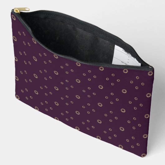Pochette À Accessoires Prune | Soleil Zinnia doré (Ouvrir)
