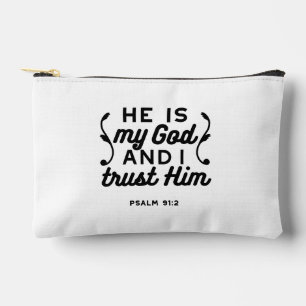 Pochette À Accessoires Psaume 91:2 – Verset de la Bible chrétienne Confia