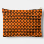 Pochette À Accessoires Pumpkin Orange Black Buffalo Heart Plaid (Verso)