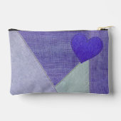 Pochette À Accessoires Purple Denim Coeur avec nom (Verso)