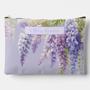 Pochette À Accessoires Purple lavande aquarelle glycine florale lilas