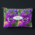 Pochette À Accessoires Purple Pansy Floral Flower Purple Viola Girls<br><div class="desc">Pansy Flower Pattern. Designed from my original watercolours.</div>