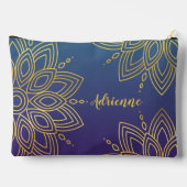 Pochette À Accessoires Purple Turquoise Gradient Faux Gold Mandala (Verso)