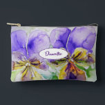 Pochette À Accessoires Purple Viola Watercolor Flower Girls Name Pansy<br><div class="desc">Viola Watercolour Painting. Designed from my original watercolours.</div>
