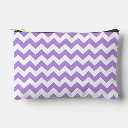 Pochette À Accessoires Purple Zigzag, Purple Chevron, Motif géométrique (Recto)