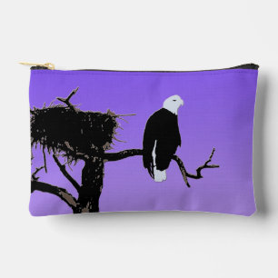 Pochette À Accessoires Pygargue à tête blanche au coucher du soleil - Art