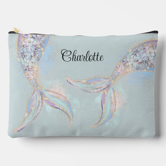 Pochette À Accessoires Queue de sirène turquoise Iridescendante personnal (Recto)