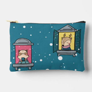 Pochette À Accessoires Raccoon & Rindeer Aux Fenêtres