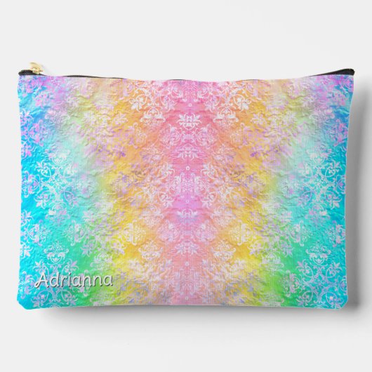 Pochette À Accessoires [Rainbow Damask] Elegant Colorful Soft Pastels (Recto)