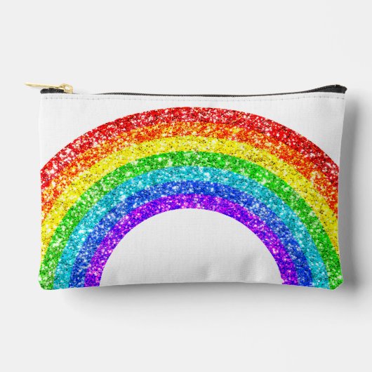 Pochette À Accessoires Rainbow Parties scintillant Pride LGBT blanc et no (Recto)