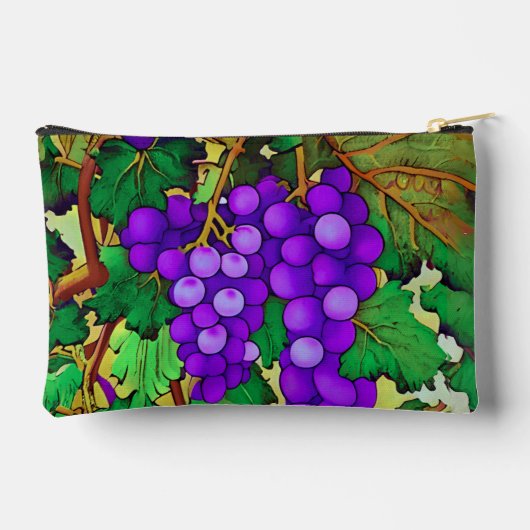 Pochette À Accessoires Raisins pourpres sur la vigne (Verso)