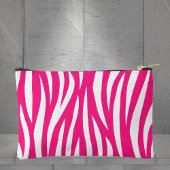 Pochette À Accessoires Rayure de zèbre ondulée rose chaud
