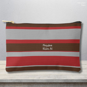 Pochette À Accessoires Rayures asymétriques Lignes horizontales Gris Roug