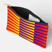 Pochette À Accessoires Rayures Bleu Rouge Jaune Petit (Ouvrir)