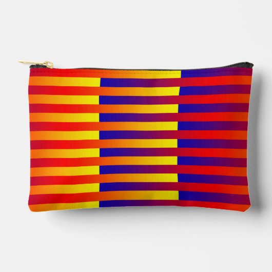 Pochette À Accessoires Rayures Bleu Rouge Jaune Petit (Recto)