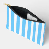 Pochette À Accessoires Rayures de cabane bleu ciel et blanc (Ouvrir)