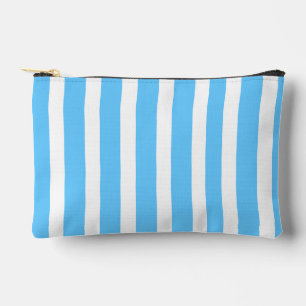 Pochette À Accessoires Rayures de cabane bleu ciel et blanc
