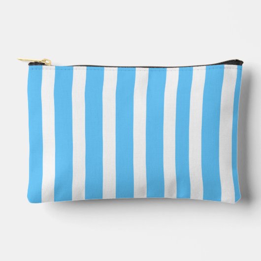 Pochette À Accessoires Rayures de cabane bleu ciel et blanc (Recto)