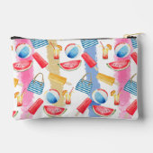 Pochette À Accessoires Rayures d'été de plage (Verso)