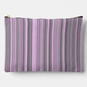 Pochette À Accessoires Rayures Grises Violettes Grandes