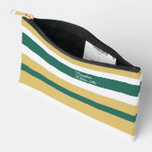 Pochette À Accessoires Rayures Harmonieuses Lignes Vert Or Blanc (Ouvrir)