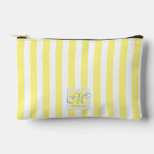 Pochette À Accessoires Rayures jaunes et blanches ensoleillées - Monogram (Recto)