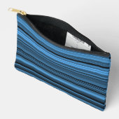 Pochette À Accessoires Rayures Noir Bleu Petit (Ouvrir)
