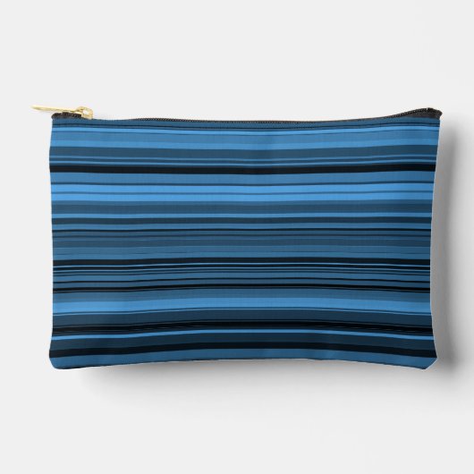 Pochette À Accessoires Rayures Noir Bleu Petit (Recto)