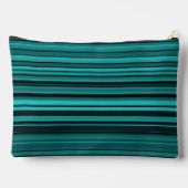 Pochette À Accessoires Rayures Noir Sarcelle Large (Verso)