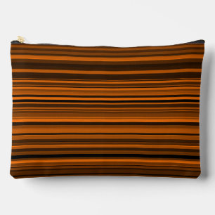 Pochette À Accessoires Rayures orange marron noir grandes