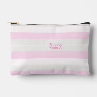 Pochette À Accessoires Rayures rythmiques Lignes horizontales Gris Rose B