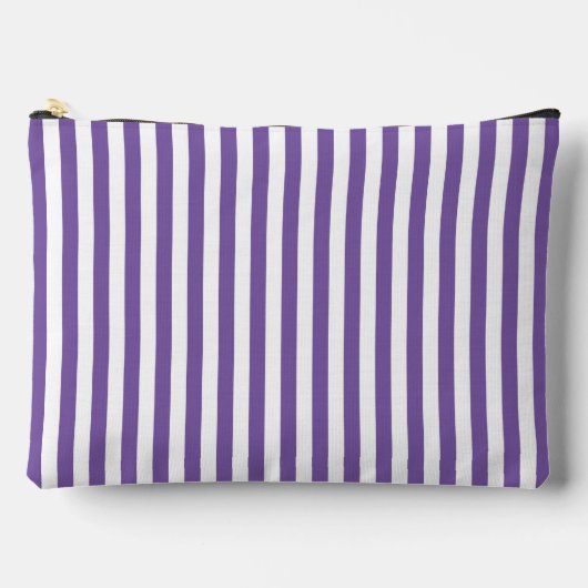 Pochette À Accessoires Rayures verticales classiques violettes et blanche (Recto)