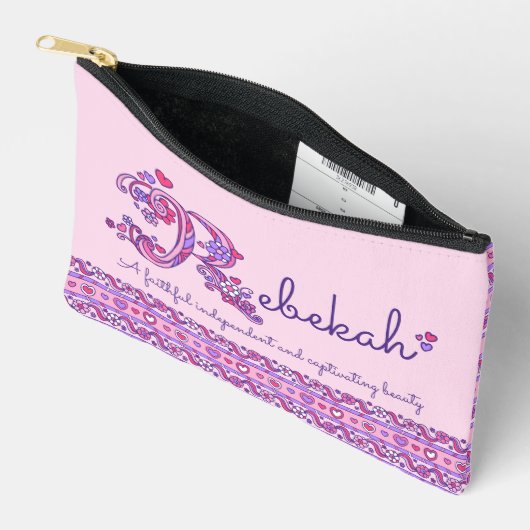 Pochette À Accessoires Rebekah nom commençant par R filles coque crayon (Ouvrir)