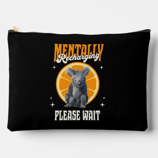 Pochette À Accessoires Recharge mentale Koala Introverti Conception d'hum (Recto)