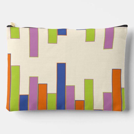 Pochette À Accessoires Rectangles bleues, orange, violettes, vertes et cr (Recto)