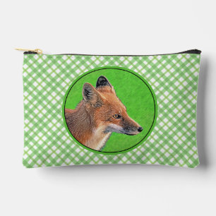 Pochette À Accessoires Red Fox Portrait Peinture Art original de la faune