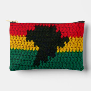Pochette À Accessoires Red Gold Green Black Africa Crochet d'artistes Imp