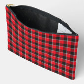 Pochette À Accessoires Red Ribbon and Heavy Metal Black Plaid (Ouvrir)