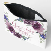 Pochette À Accessoires Refuge et force floral violet (Ouvrir)