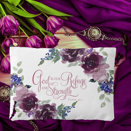 Pochette À Accessoires Refuge et résistance fleuri violet