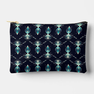 Pochette À Accessoires Regard élégant de pierres bleues avec lumière écla