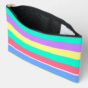 Pochette À Accessoires Réglage des rayures pastel de printemps