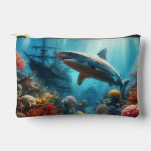 Pochette À Accessoires Requin tigre côtier/nautique & récif corallien