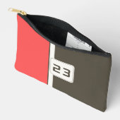 Pochette À Accessoires Retro Brown Red Racing Vertical Stripes (Ouvrir)