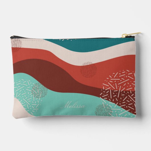 Pochette À Accessoires Rétro de script personnalisé (Verso)