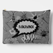 Pochette À Accessoires Retro Grey Custom Comic Book Pattern Personalised (Recto)