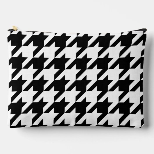Pochette À Accessoires Retro Moderne Noir Blanc Tissage des dents (Recto)