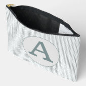 Pochette À Accessoires Rétro Vintage Nostalgique Points Verts (Ouvrir)