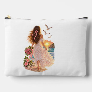 Pochette À Accessoires Rêverie au bord de la mer – Jeune fille romantique
